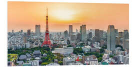 Foam board print Tokyo skyline at sunset