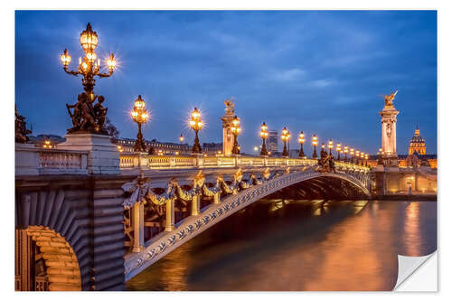 Selvklebende plakat Pont Alexandre III in Paris