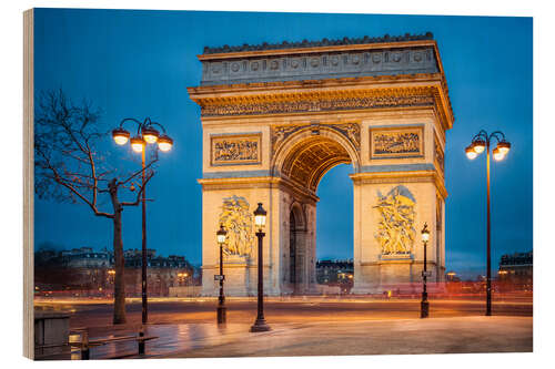 Quadro de madeira Arc de Triomphe in Paris