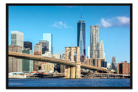 Gerahmter Kunstdruck New York: Brooklyn Bridge und World Trade Center