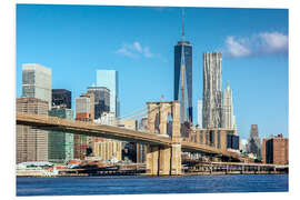 Tableau en PVC Pont de Brooklyn et World Trade Center à New York