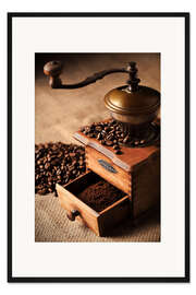 Gerahmter Kunstdruck Kaffee Mühle