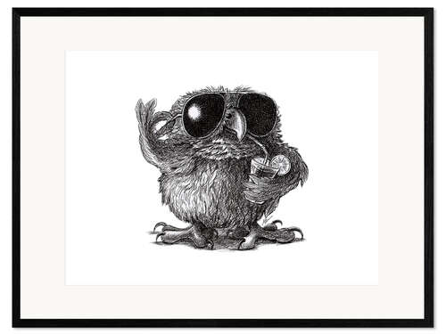Plakat artystyczny premium w ramie Cool Owl