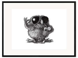 Plakat artystyczny premium w ramie Cool Owl