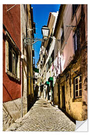 Selvklebende plakat Street in Lisbon