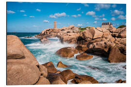 Aluminium print Atlantic Ocean coast in Brittany near Ploumanac'h (France)