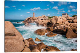 Quadro em plexi-alumínio Atlantic Ocean coast in Brittany near Ploumanac&#039;h (France)