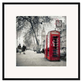 Gerahmter Kunstdruck Postkarte von London