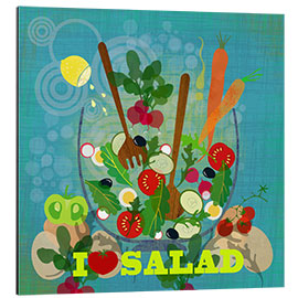 Tableau en aluminium J'aime la salade (anglais)