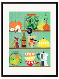 Gerahmter Kunstdruck Küchenregal II