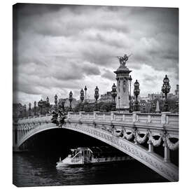 Canvastavla Pont Alexandre III PARIS mit Schiff