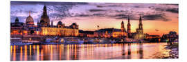 Foam board print Panorama of Dresden