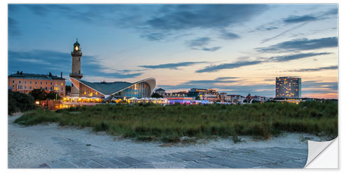 Självhäftande poster Warnemünde panorama