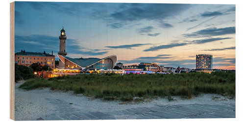 Wood print Warnemünde panorama