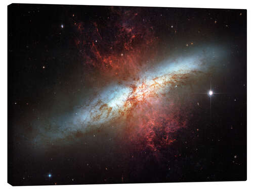 Stampa su tela Starburst galaxy, Messier 82