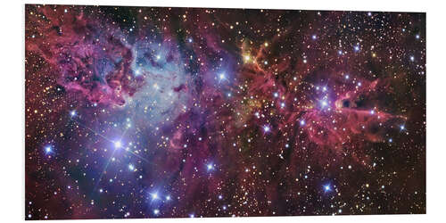 Foam board print Violett nebula in space