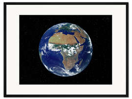 Gerahmter Kunstdruck Erde - Afrika und Europa