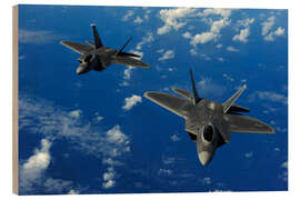 Wood print F-22 Raptors