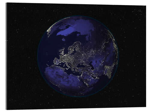 Akrylbilde Earth at night - Europe