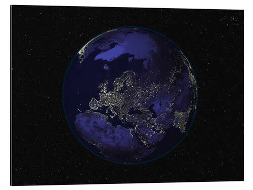 Aluminium print Earth at night - Europe