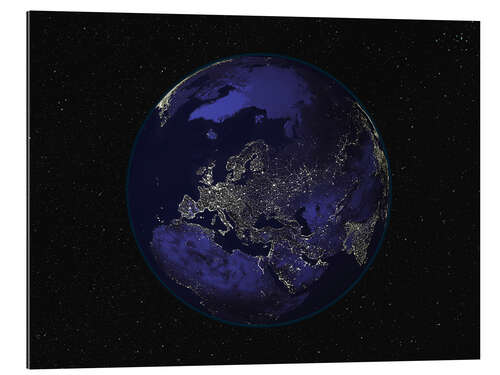 Galleriprint Earth at night - Europe