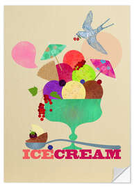 Selvklebende plakat Ice cream