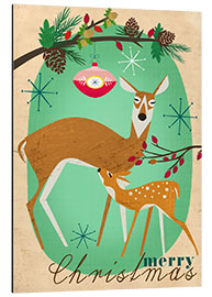 Aluminium print Merry Christmas Deer