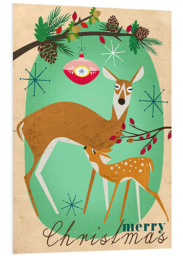 Foam board print Merry Christmas Deer