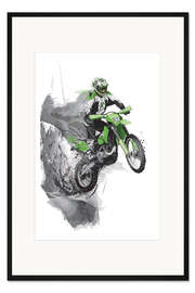 Gerahmter Kunstdruck Motocross