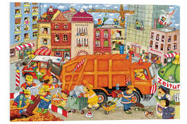 Foam board print The garbage truck comes