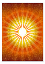 Wall print  Rays of hope - orange - Lava Lova