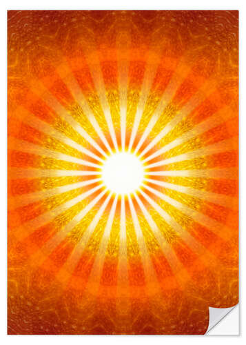 Selvklebende plakat Rays of hope - orange