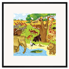 Gerahmter Kunstdruck Tiere in Afrika