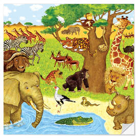 Vinilo para la pared Animals in Africa