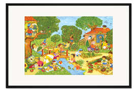 Gerahmter Kunstdruck Garten im Sommer