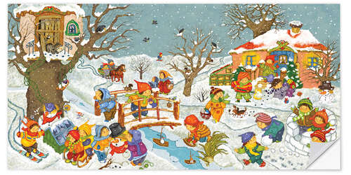 Sticker mural Jardin en hiver