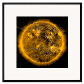 Gerahmter Kunstdruck Magnetfeldlinien auf der Sonne