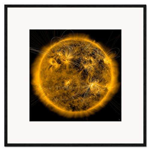 Kehystetty taidepainatus Magnetic field lines on the Sun.