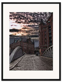 Gerahmter Kunstdruck Speicherstadt Hamburg