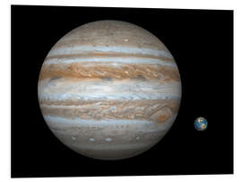 Quadro em PVC gas giant Jupiter and Earth