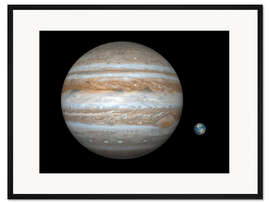 Gerahmter Kunstdruck Gasriese Jupiter und Erde