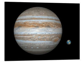 Gallery print gas giant Jupiter and Earth