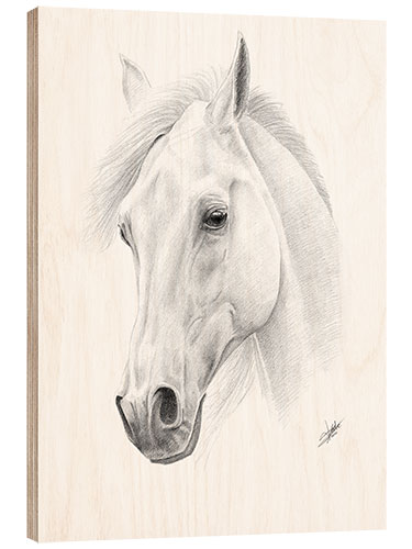 Wood print Horse drawing