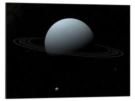 Aluminium print Uranus and its tiny moon Puck