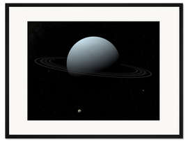 Gerahmter Kunstdruck Uranus und sein winziger Mond Puck
