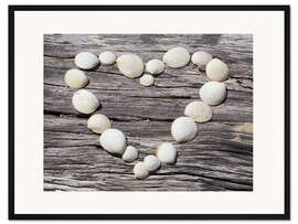 Gerahmter Kunstdruck Muschelherz