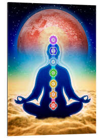 Gallery print In meditation with chakras - red moon edition