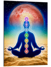 Magnettafel In Meditation mit Chakren - Roter Mond Edition