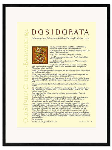 Gerahmter Kunstdruck Desiderata III