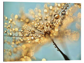 Magnettafel Pusteblume Schirmchen mit Goldtropfen